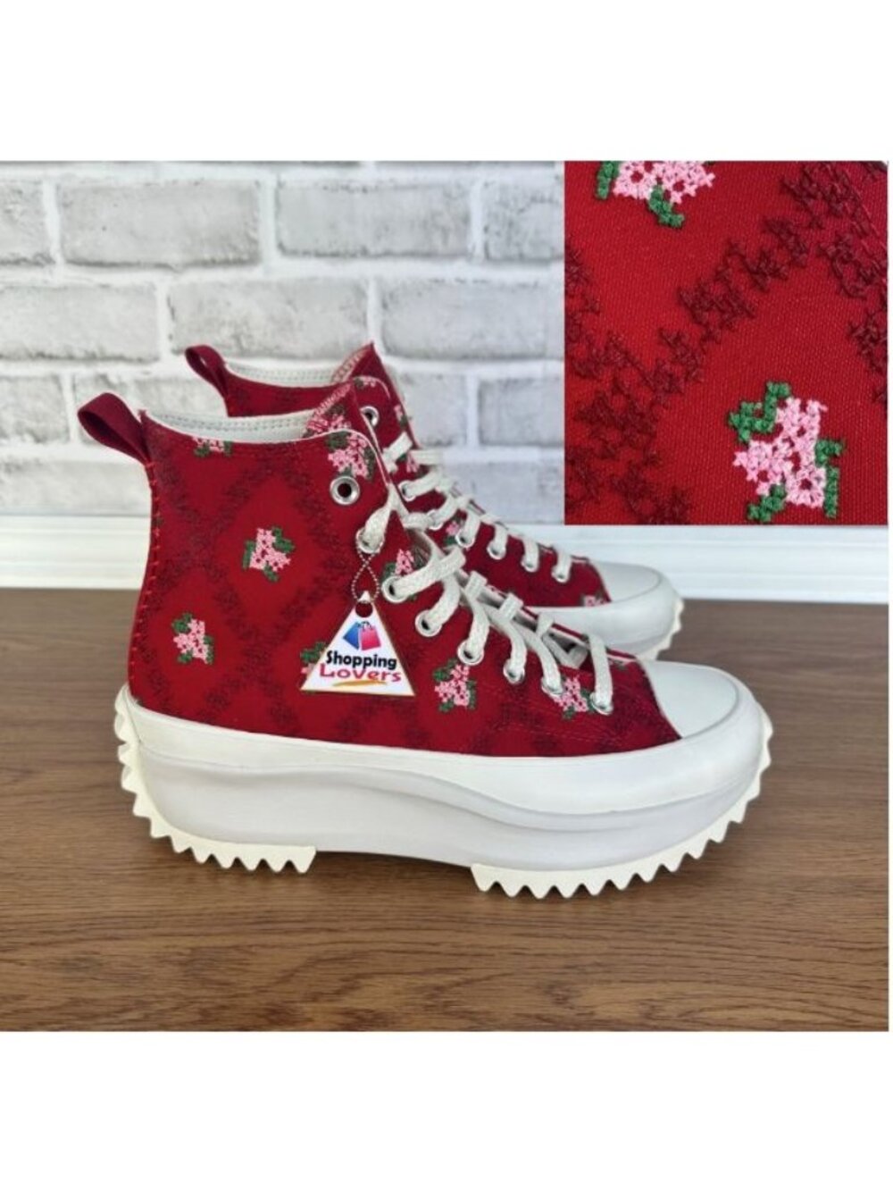CONVERSE Run Star Hike Hi Platform Rose Cross Stitch 6 Men Shoes Sneaker A14885C